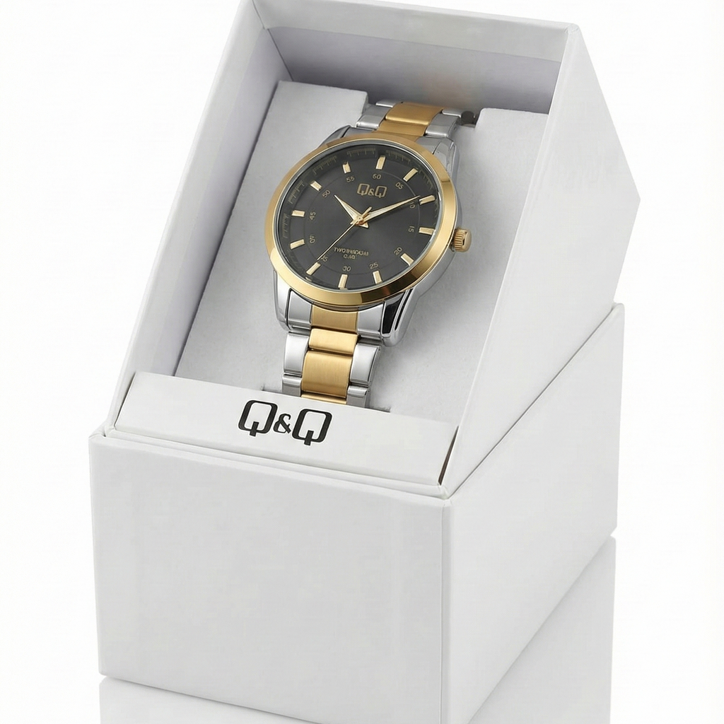 Reloj Q Q de Lujo / COLOR ORO-PLATA