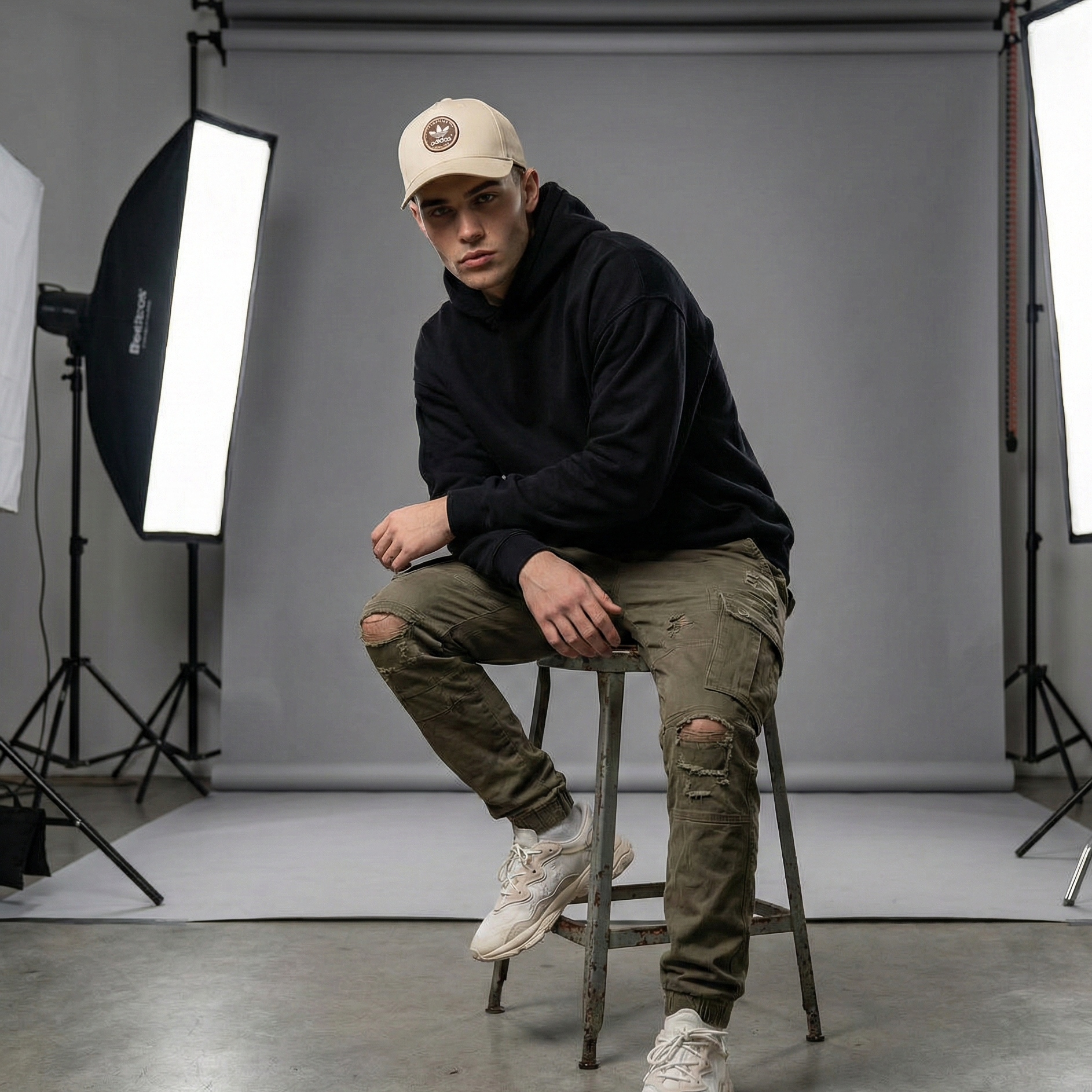 GORRA ADIDAS / COLOR BEIGE / NEGRO / 1.1