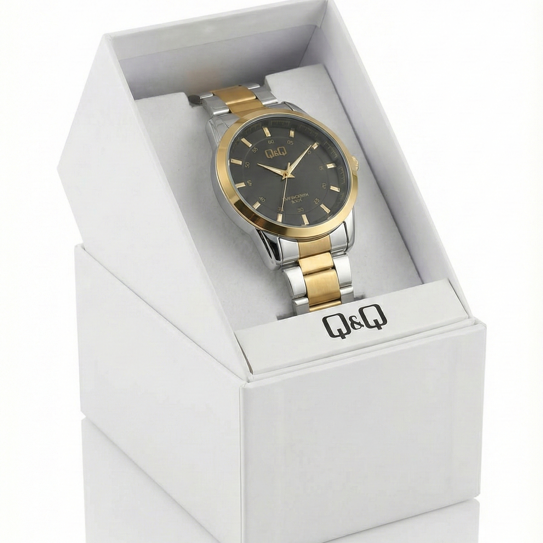 Reloj Q Q de Lujo / COLOR ORO-PLATA