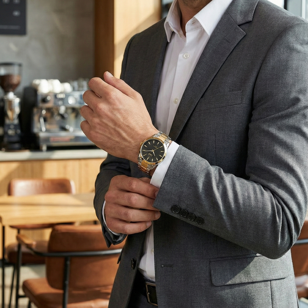 Reloj Q Q de Lujo / COLOR ORO-PLATA